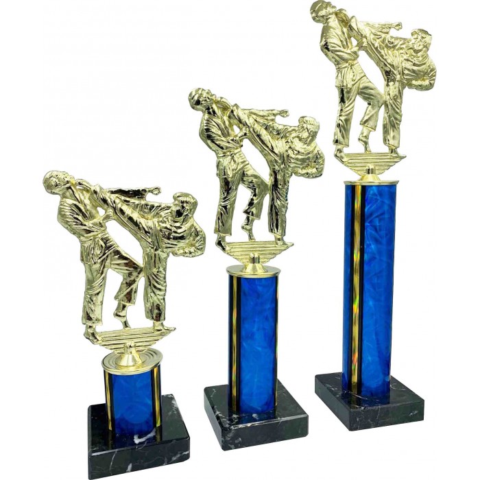 METAL PLAQUE COLUMN TROPHY  - AVAILABLE IN 3 SIZES